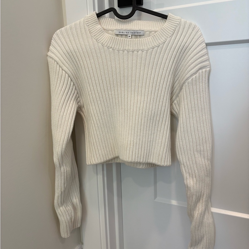 English Factory Ribbed Cream Sweater
